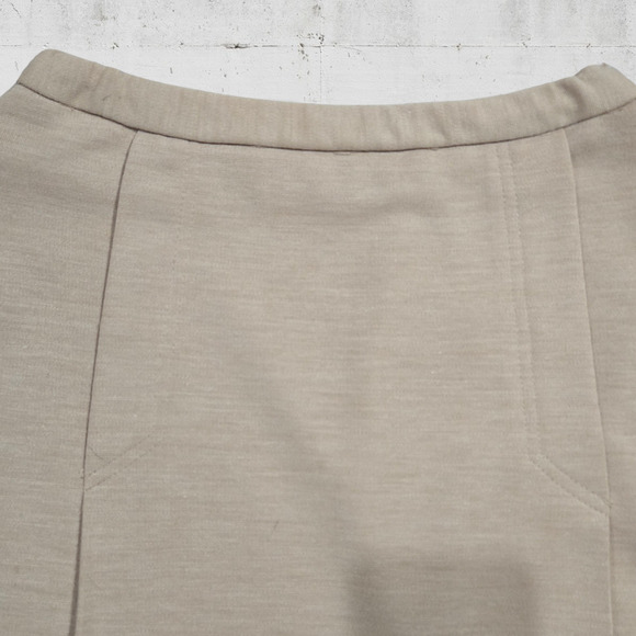80s Vintage Tan Classic Pleated Sears Neutral Minimal A Line Midi Skirt Size 6 - Picture 5 of 9